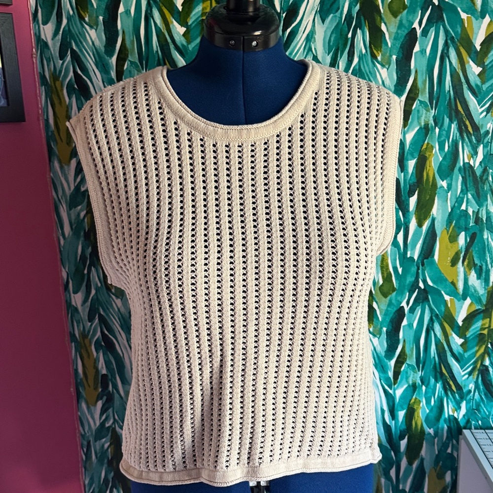 DKNY Cream Chunky Knit Sweater